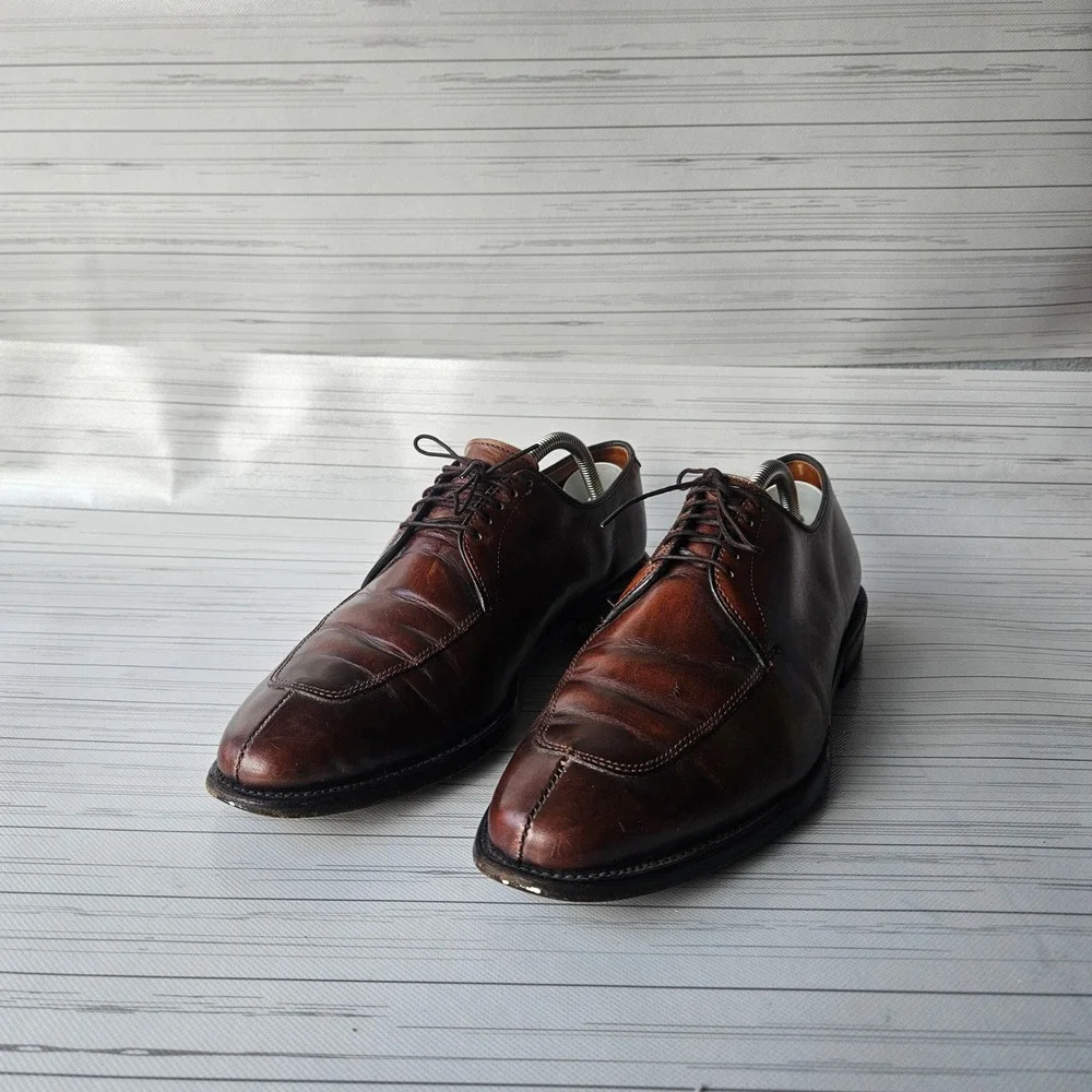 Allen Edmonds Delray Dress Shoes Mens 9.5 D Brown Leather Split Toe Derby 1248